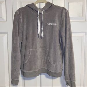 Calvin Klein gray hooded sweatshirt